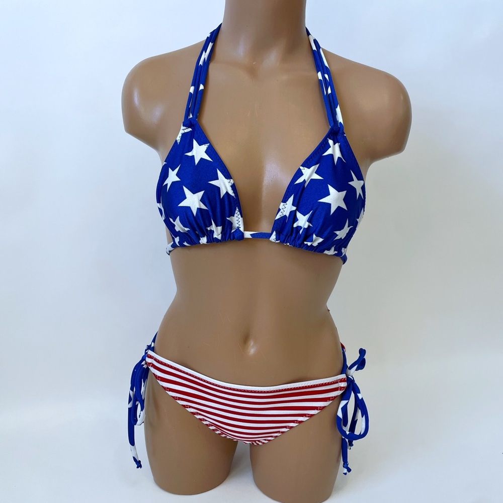Blue and Red Star Bikini Set
